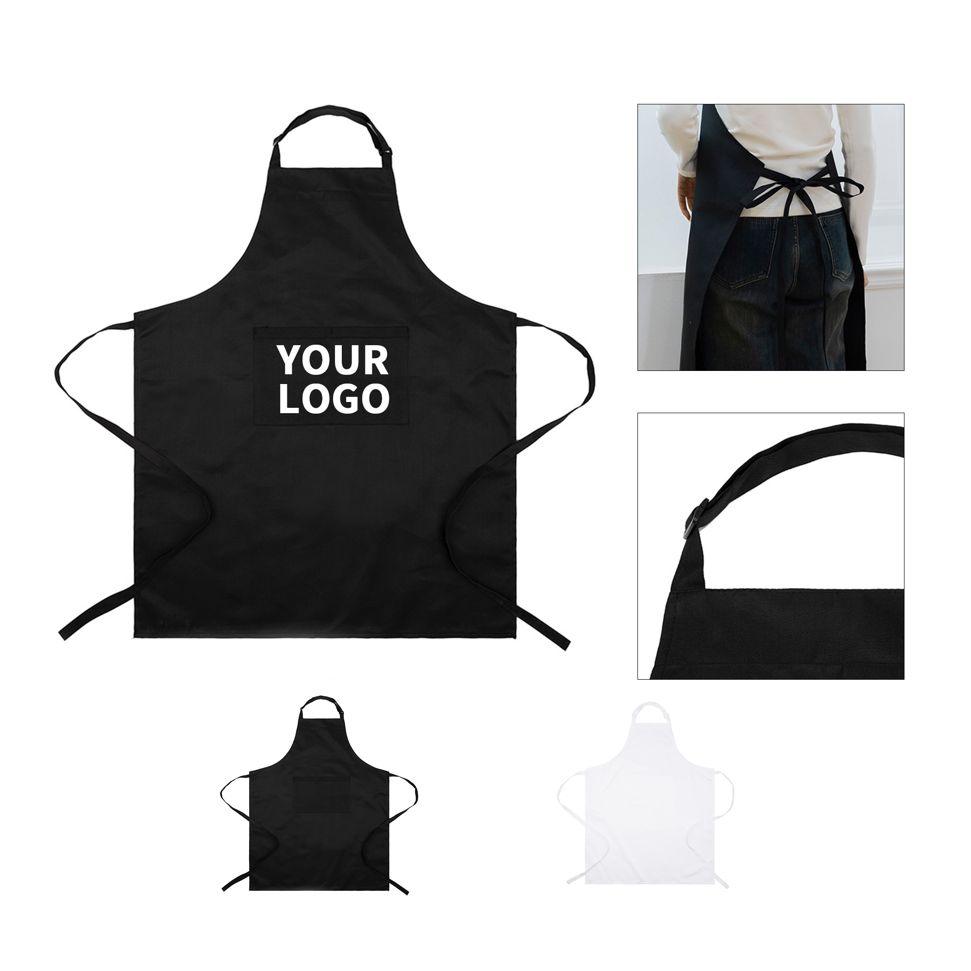 Polyester Apron With Dual Pocket 27.6" x 23.7" 2