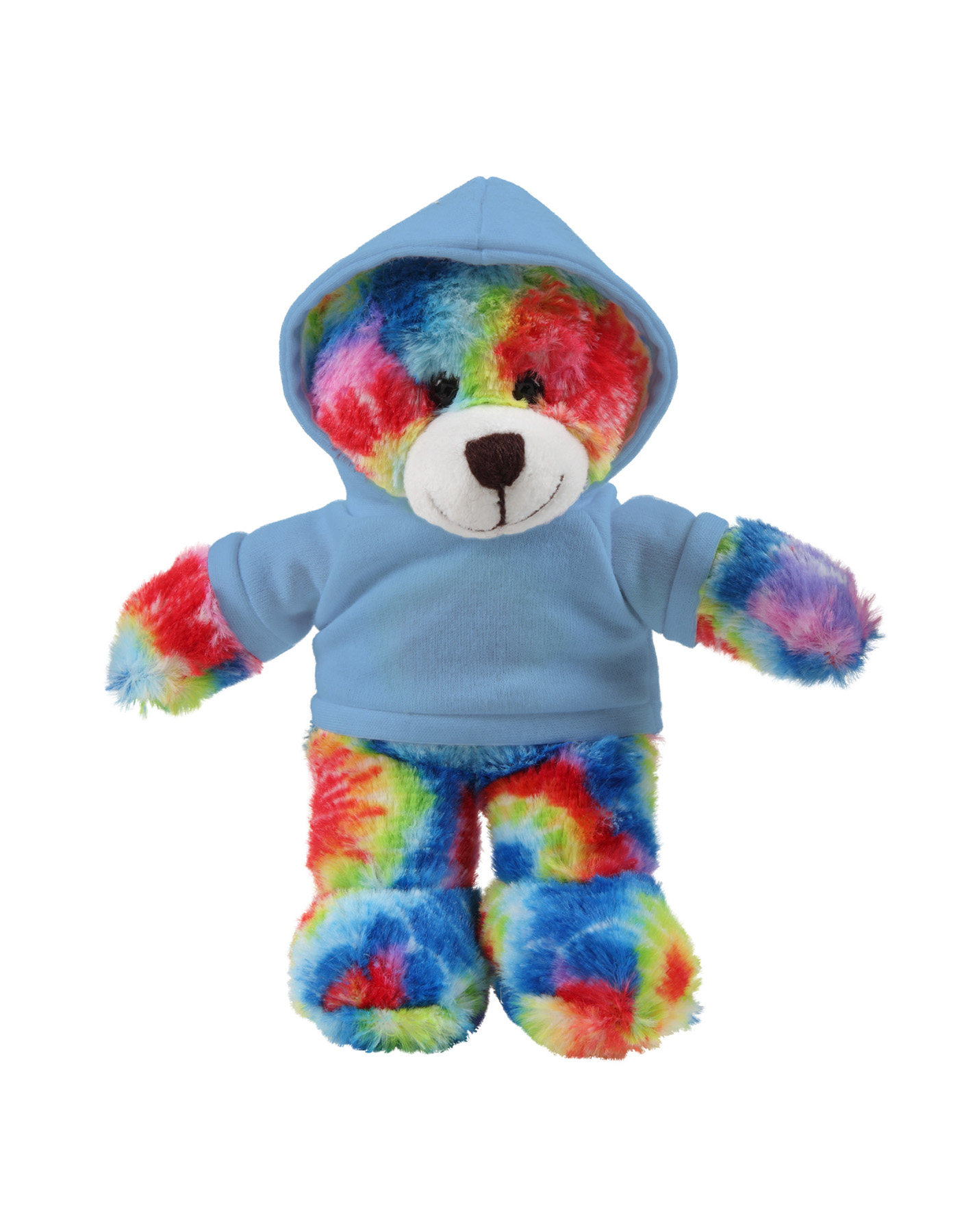 soft plush Tie Dye Bear with hoodie