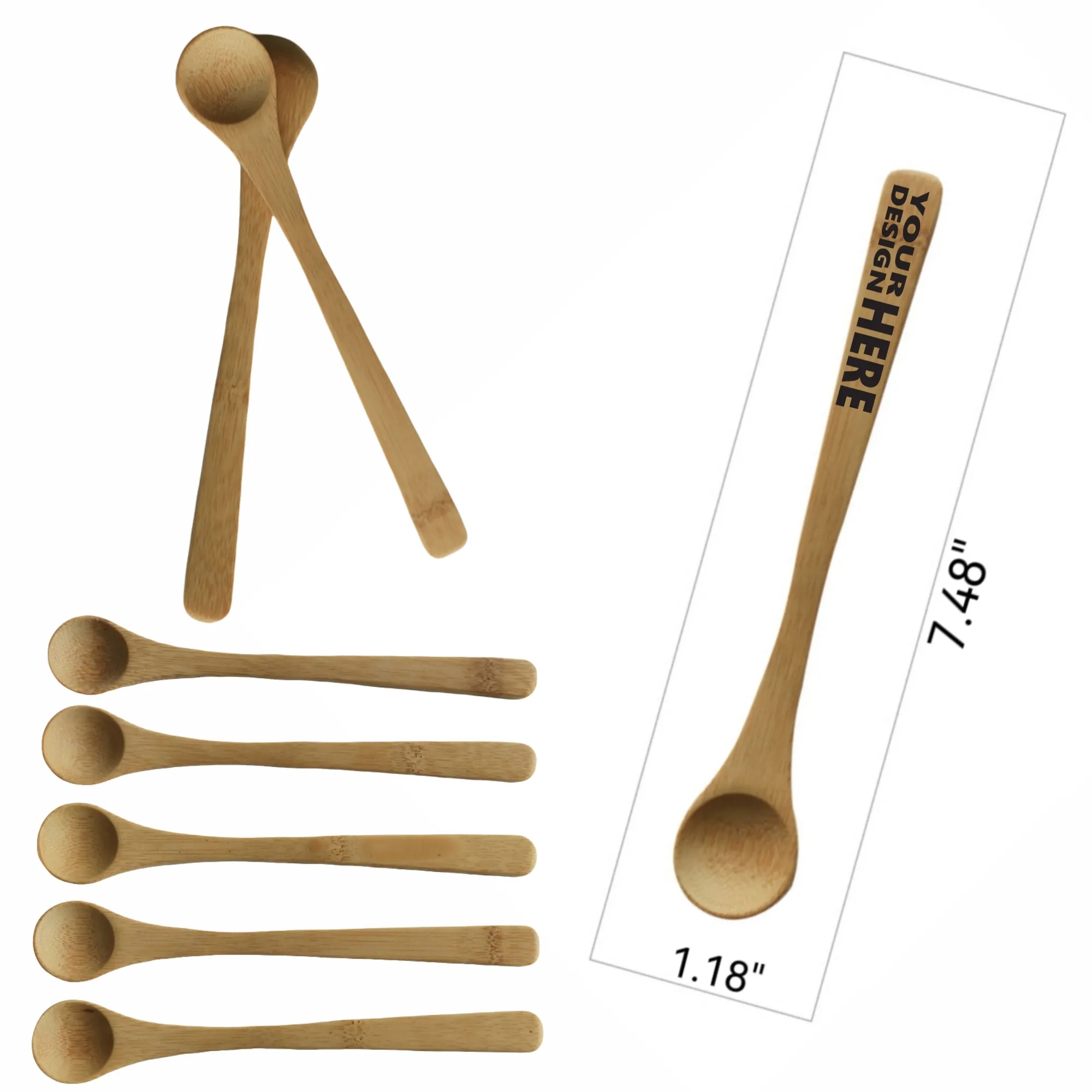 Handmade Bamboo Spoon, Japanese Long-Handle Jam Coffee Scoop 3