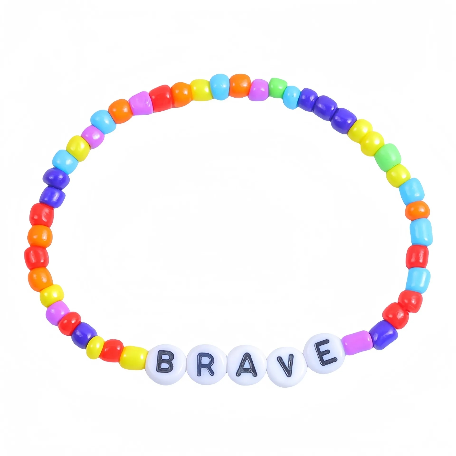 Friendship Bracelet with Plastic Beads and Letter Design 22