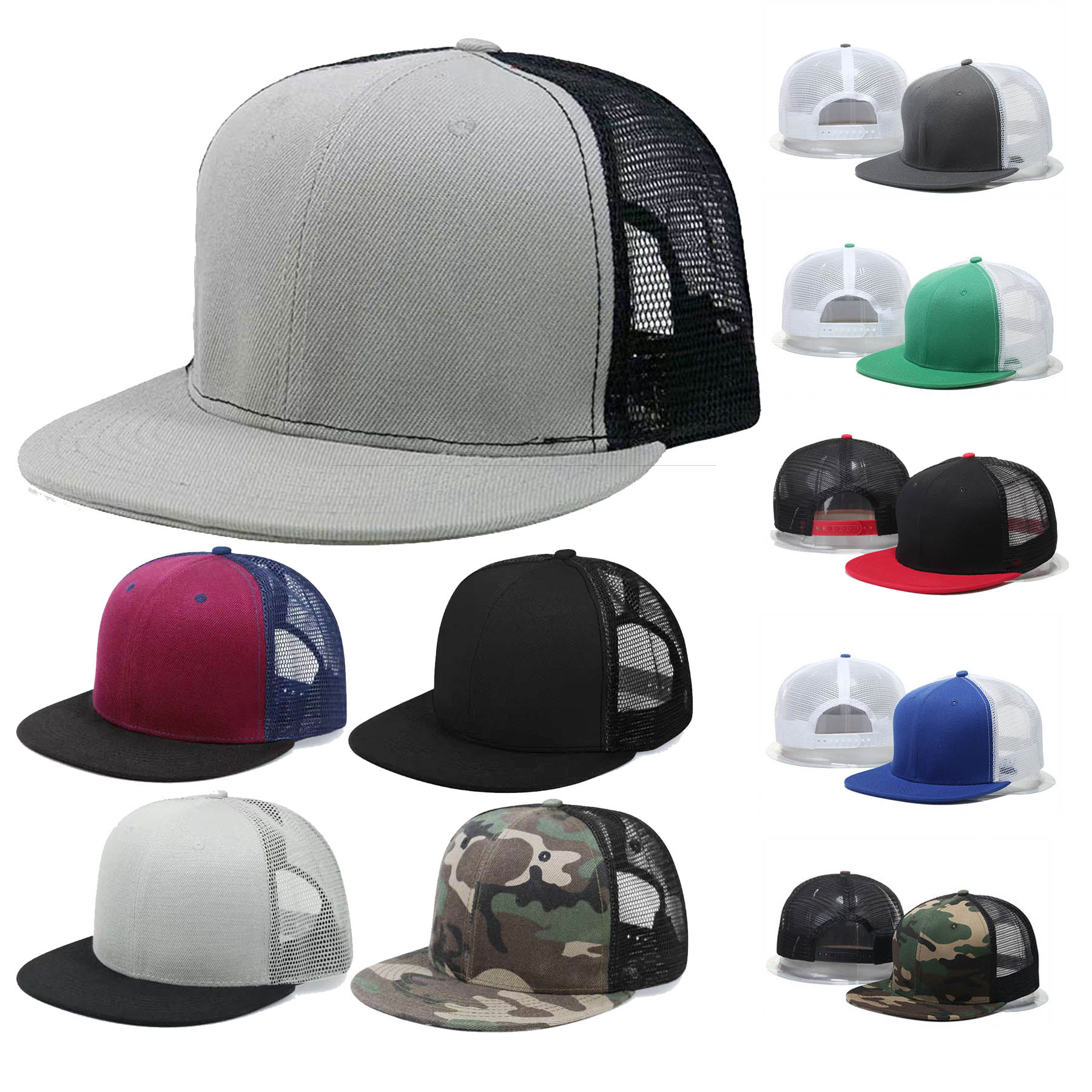 Flat Brim Mesh Baseball Cap 2