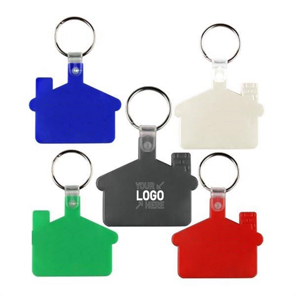 House Shape Soft Plastic Key Tag Printed with Your Logo