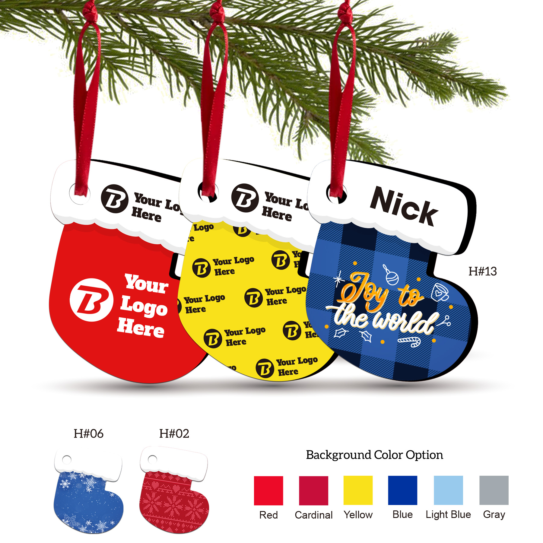 3" Full Color Christmas Ornament - Stocking 7