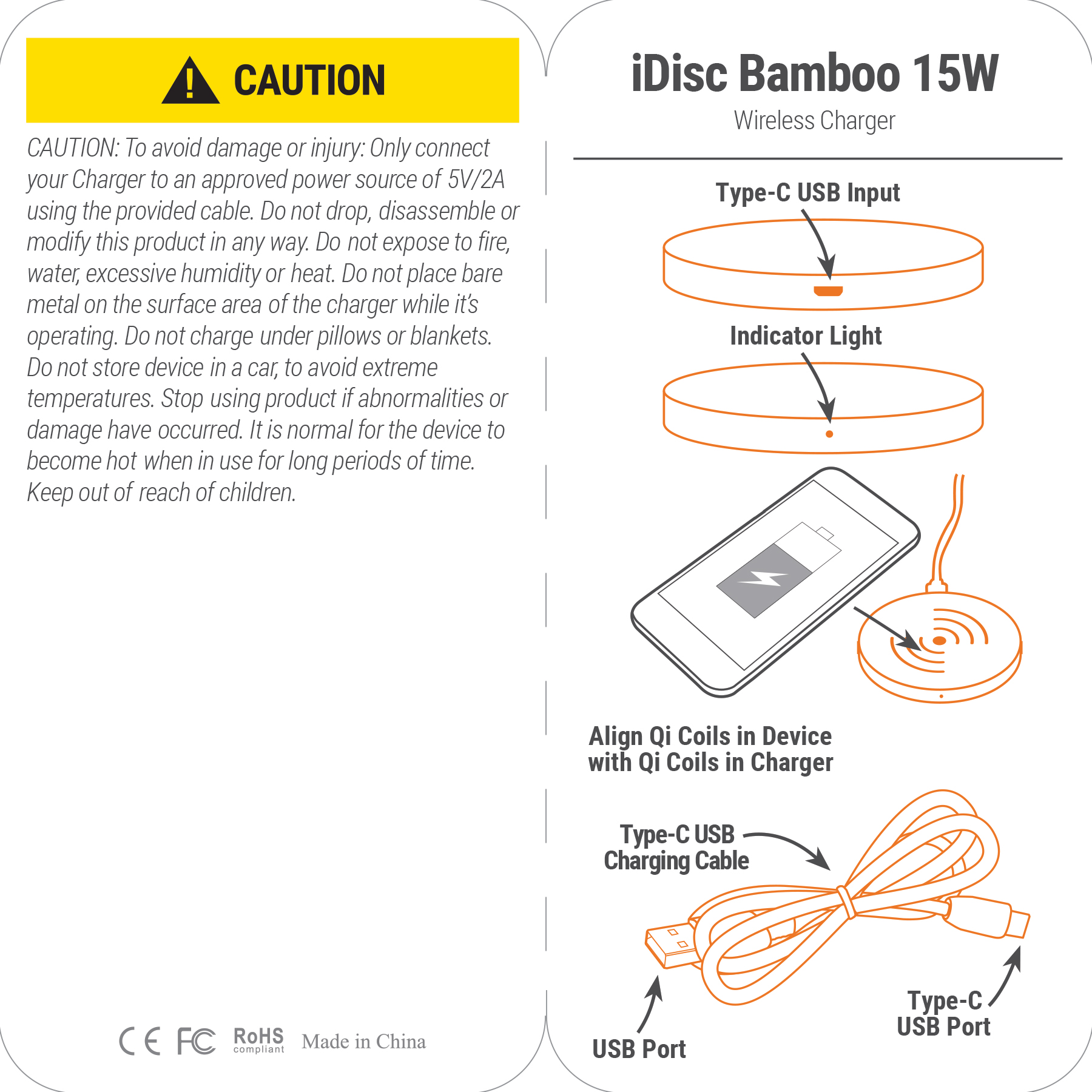 iDisc Bamboo 15W Wireless Charger 5