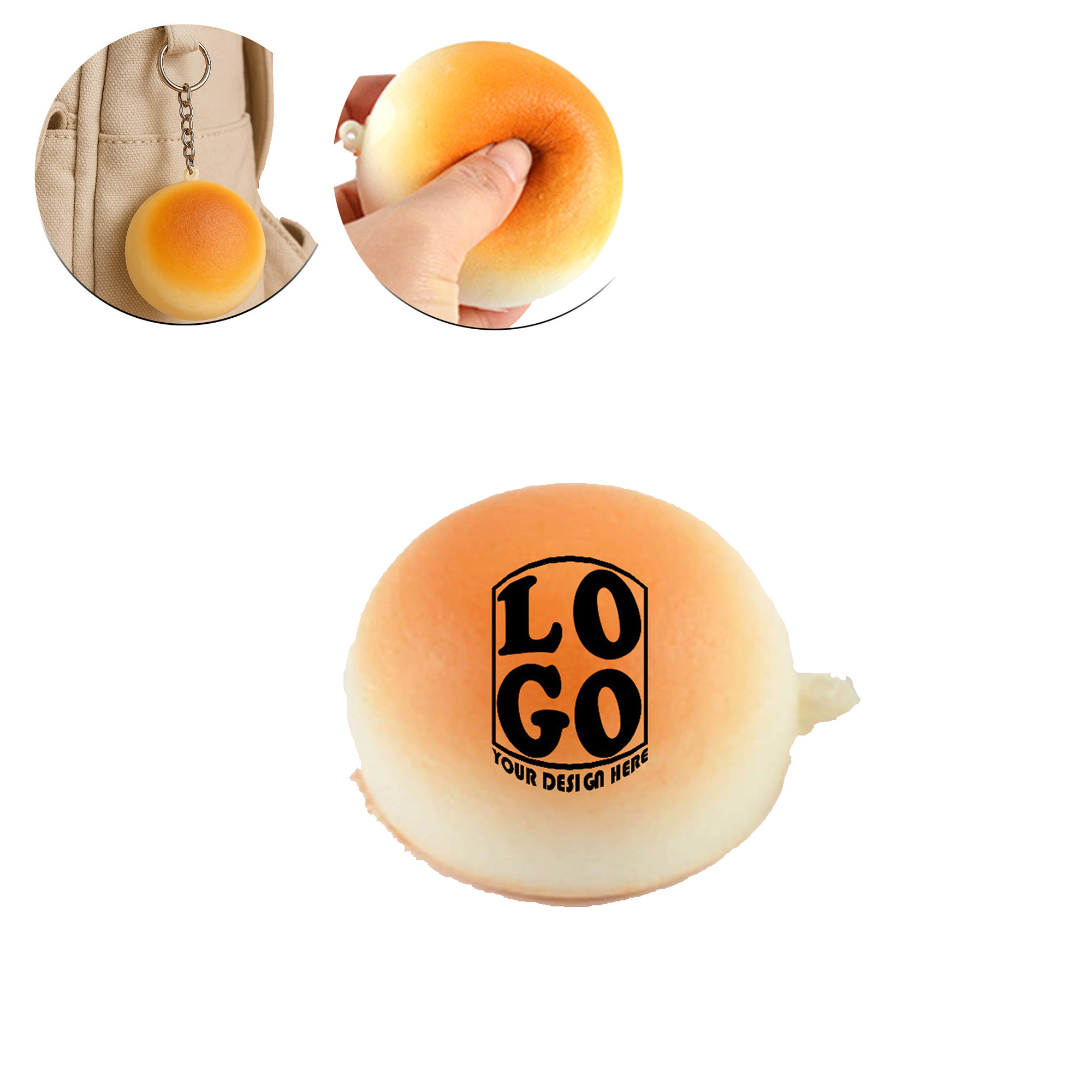 Custom Logo Bread Stress Ball 3
