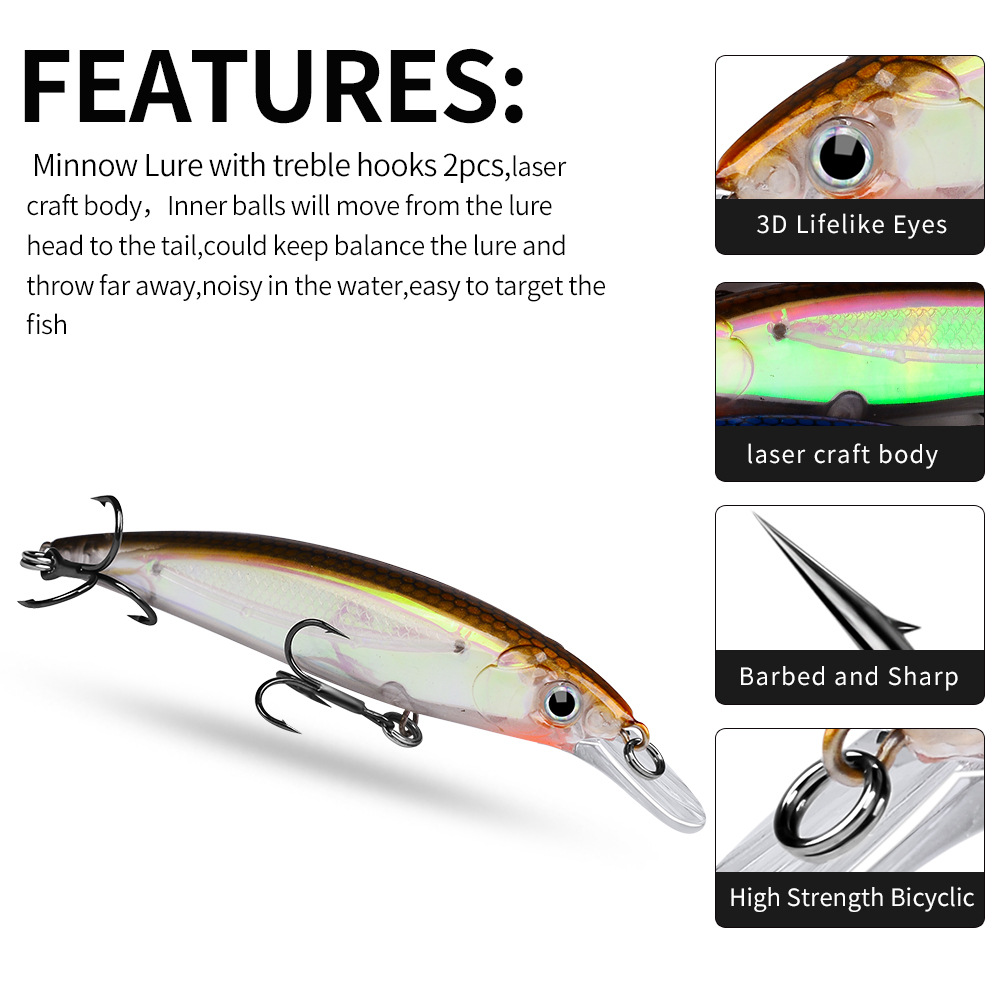 Minnow Suspending Shallow Diving Crankbait 5