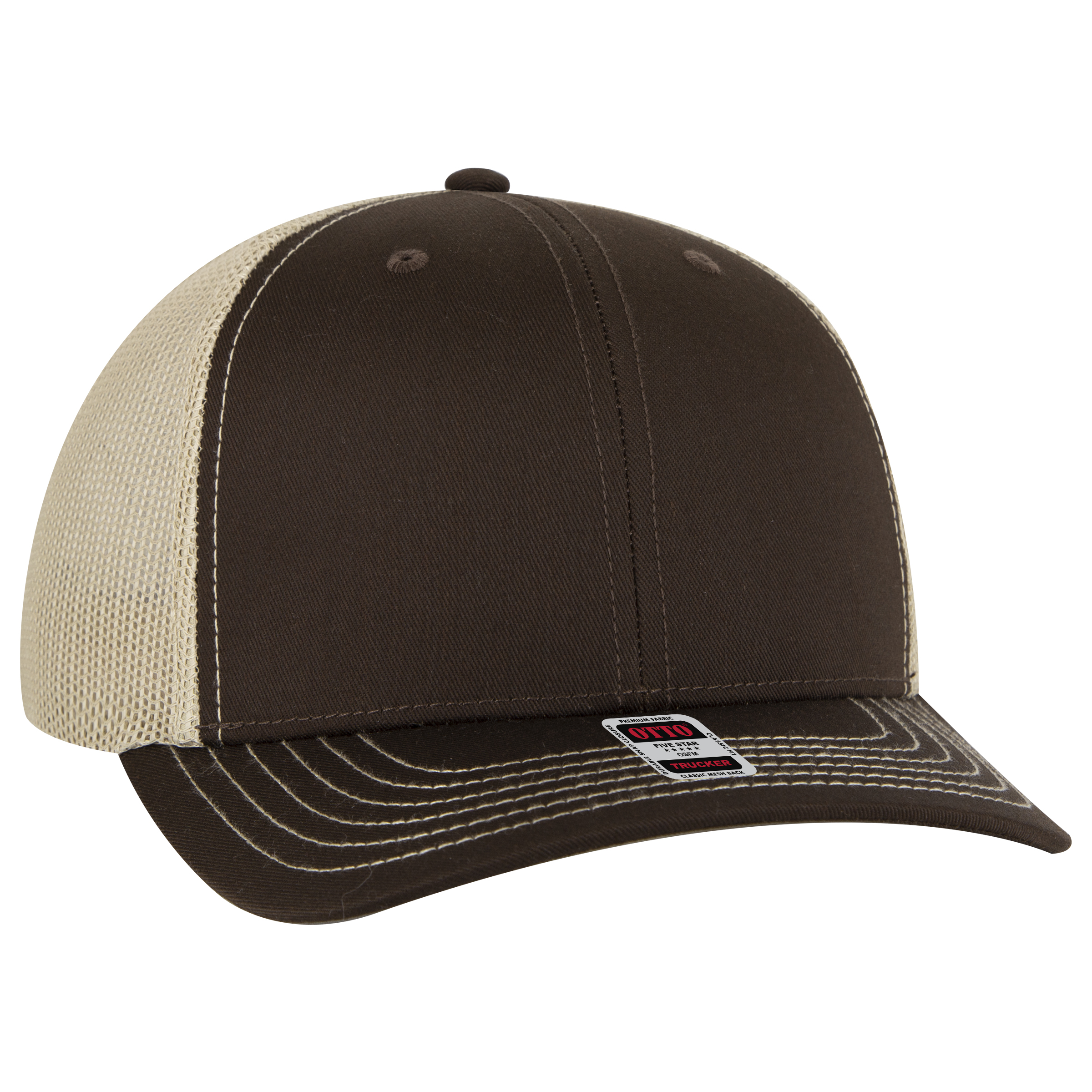 OTTO CAP® 6 Panel Mid Profile Mesh Back Trucker Hat 85