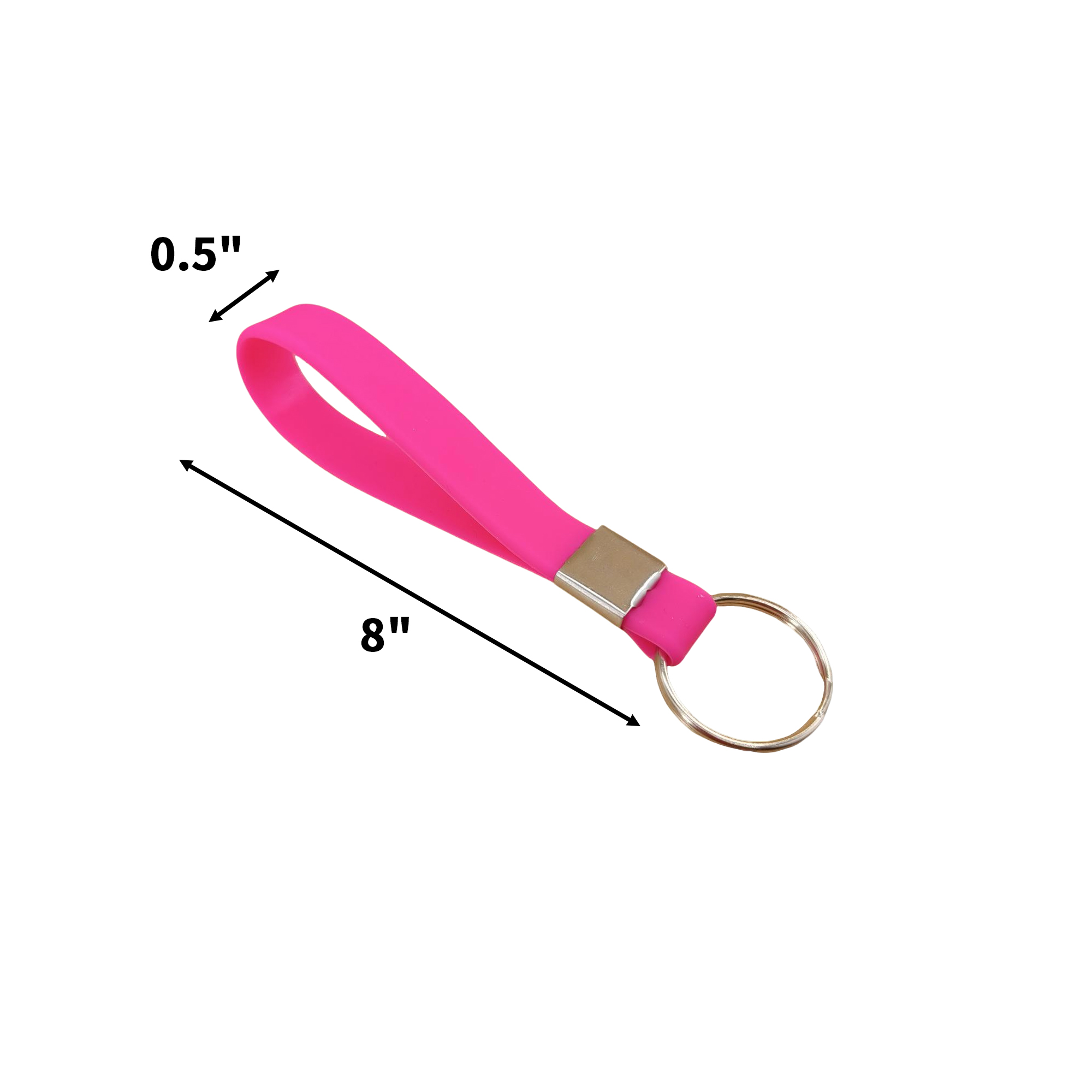 Silicone Loop Wrist Keychain With Metal Crimp 17