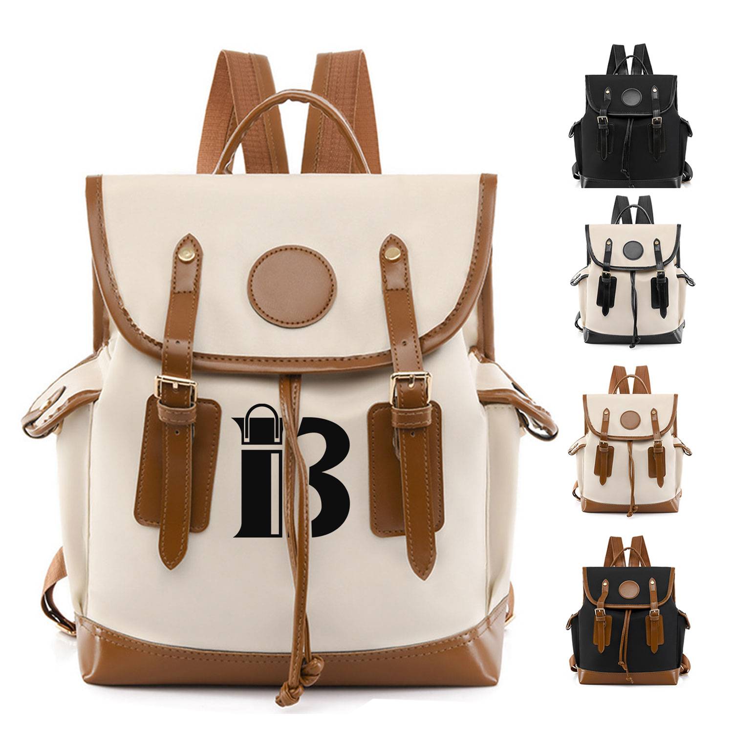 Oxford PU leather casual and large capacity backpack 14