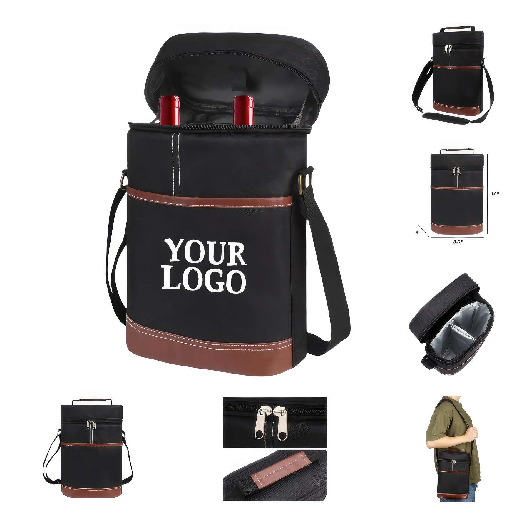 Custom Insulated Cooler Bag Leakproof Wine Tote 2