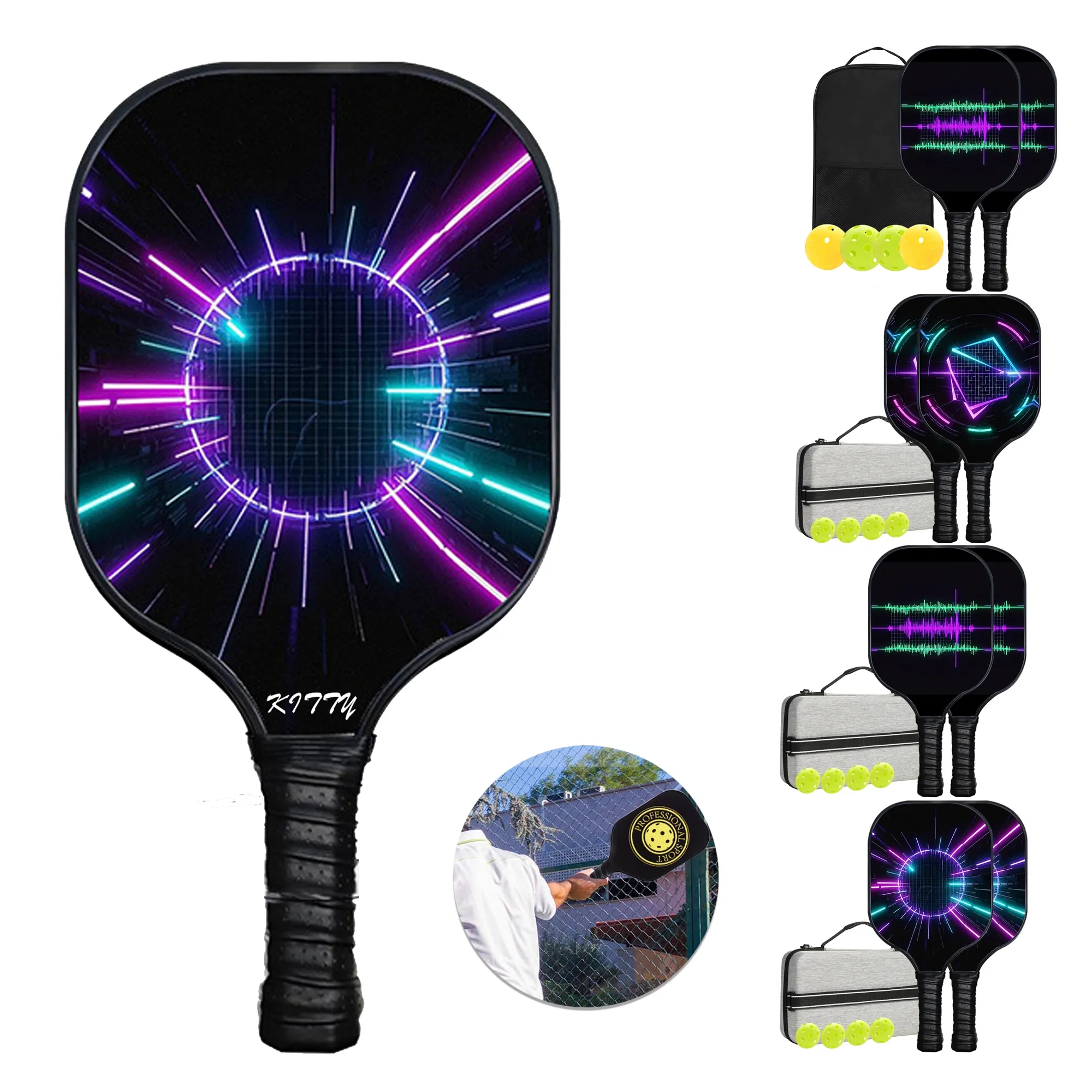 Fiberglass Pickleball Racket Paddle Set