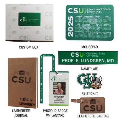 Welcome Workplace Employee Office Kit w/ Namplate, Photo ID, Lanyard, Mousepad, Journal, Re-Stick-It 1