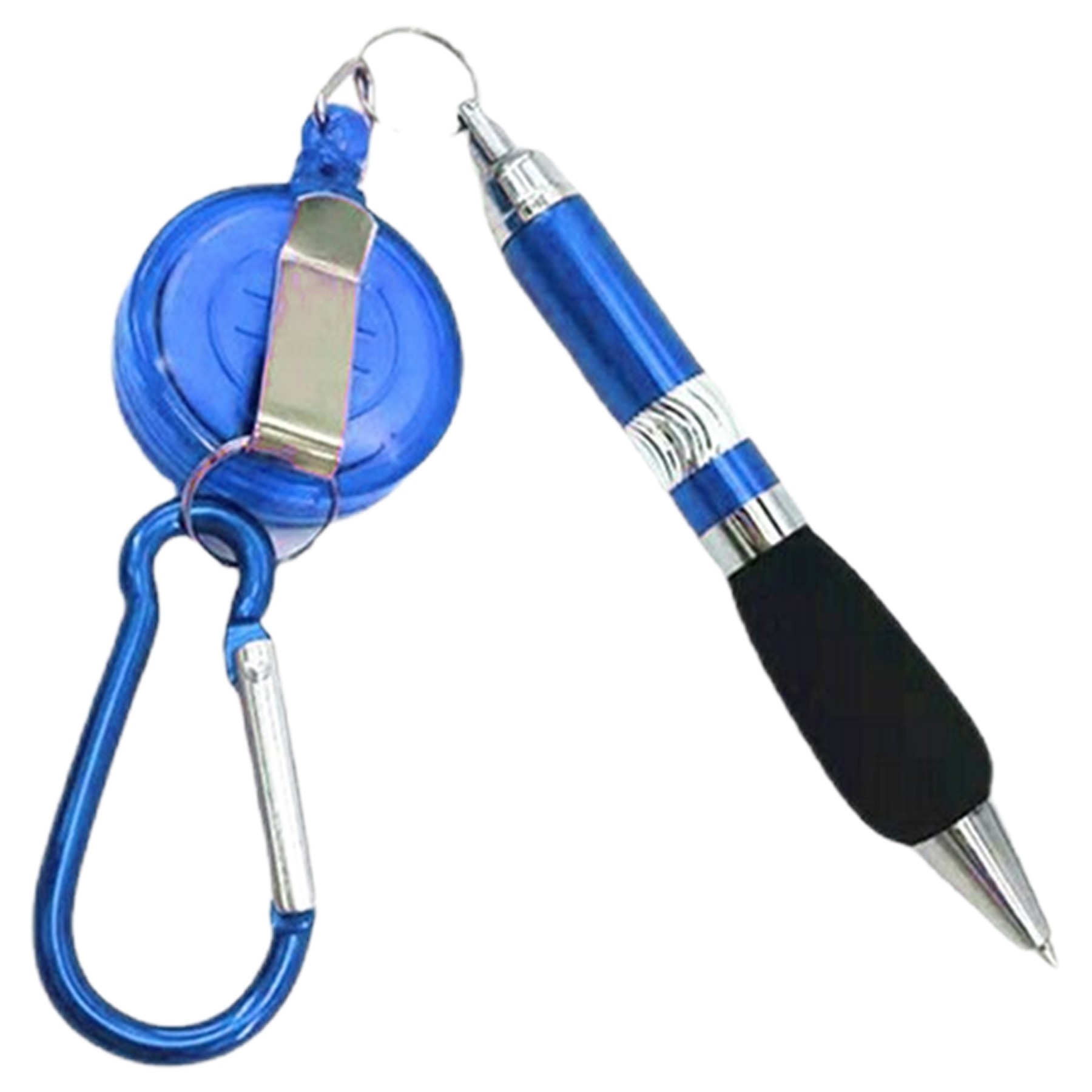 Retractable Badge Holder Carabiner Pen 2