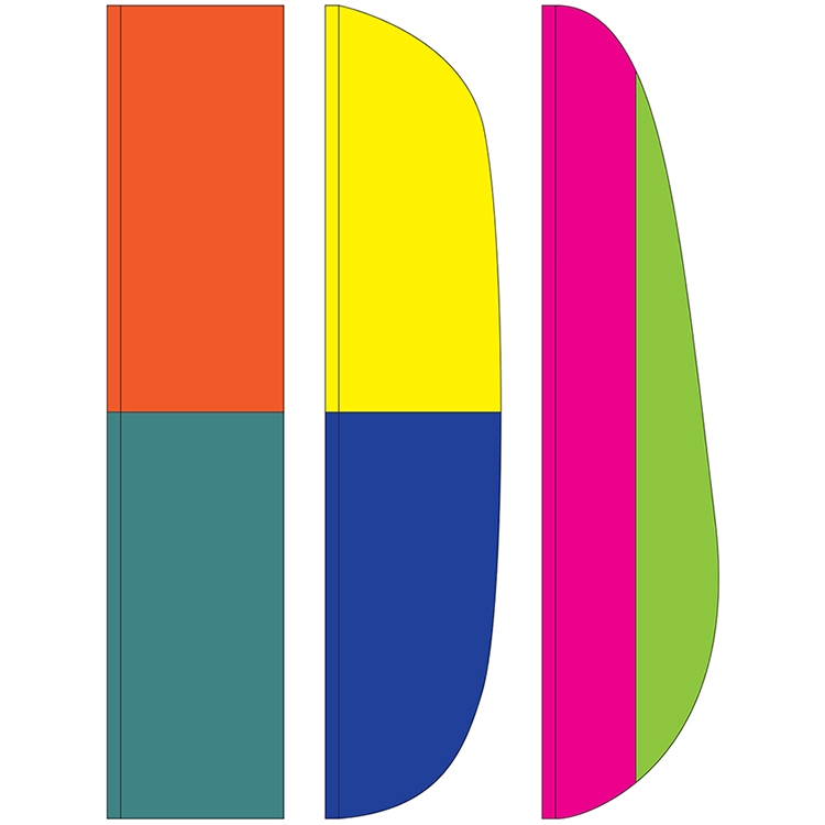 3' x 15' 2 Stripe Solid Color Feather Flags 2