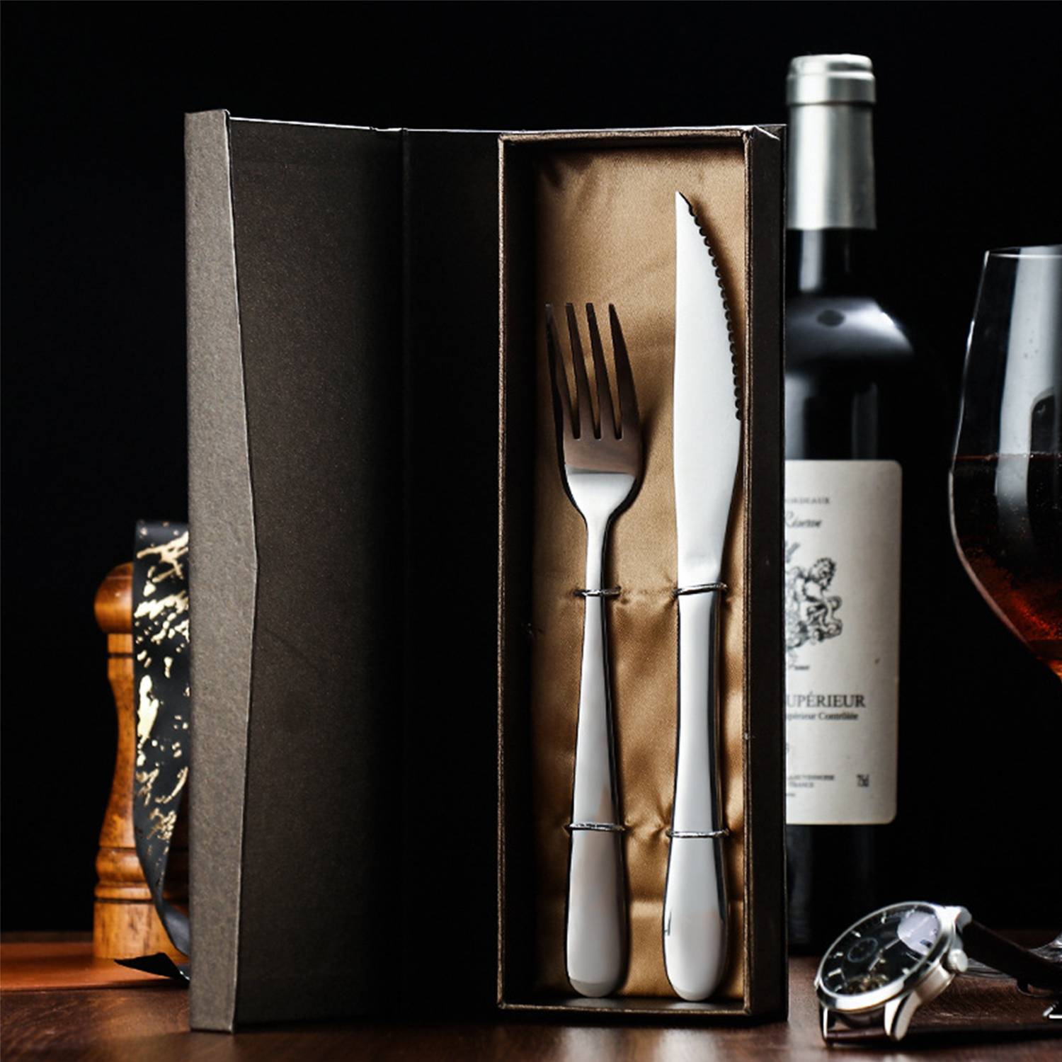 2 Pieces Flatware Set Forks Spoons Knives Gift Box 10