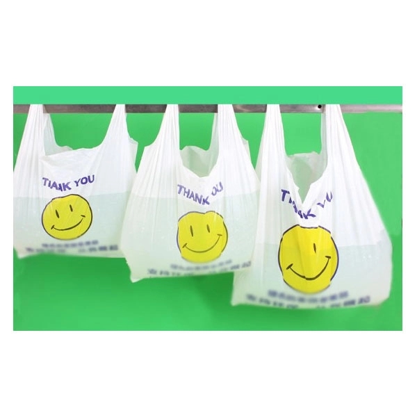 White Plastic Shopping T-shirt Bag (22.8 " x 15 " x 6.3 ") 6
