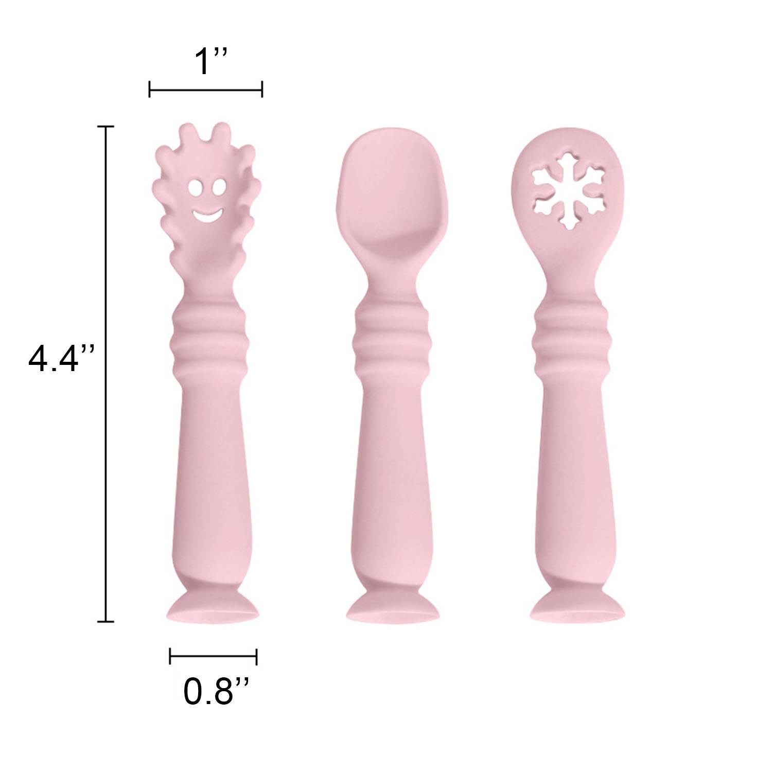 Children's silicone eating training spoon set 4