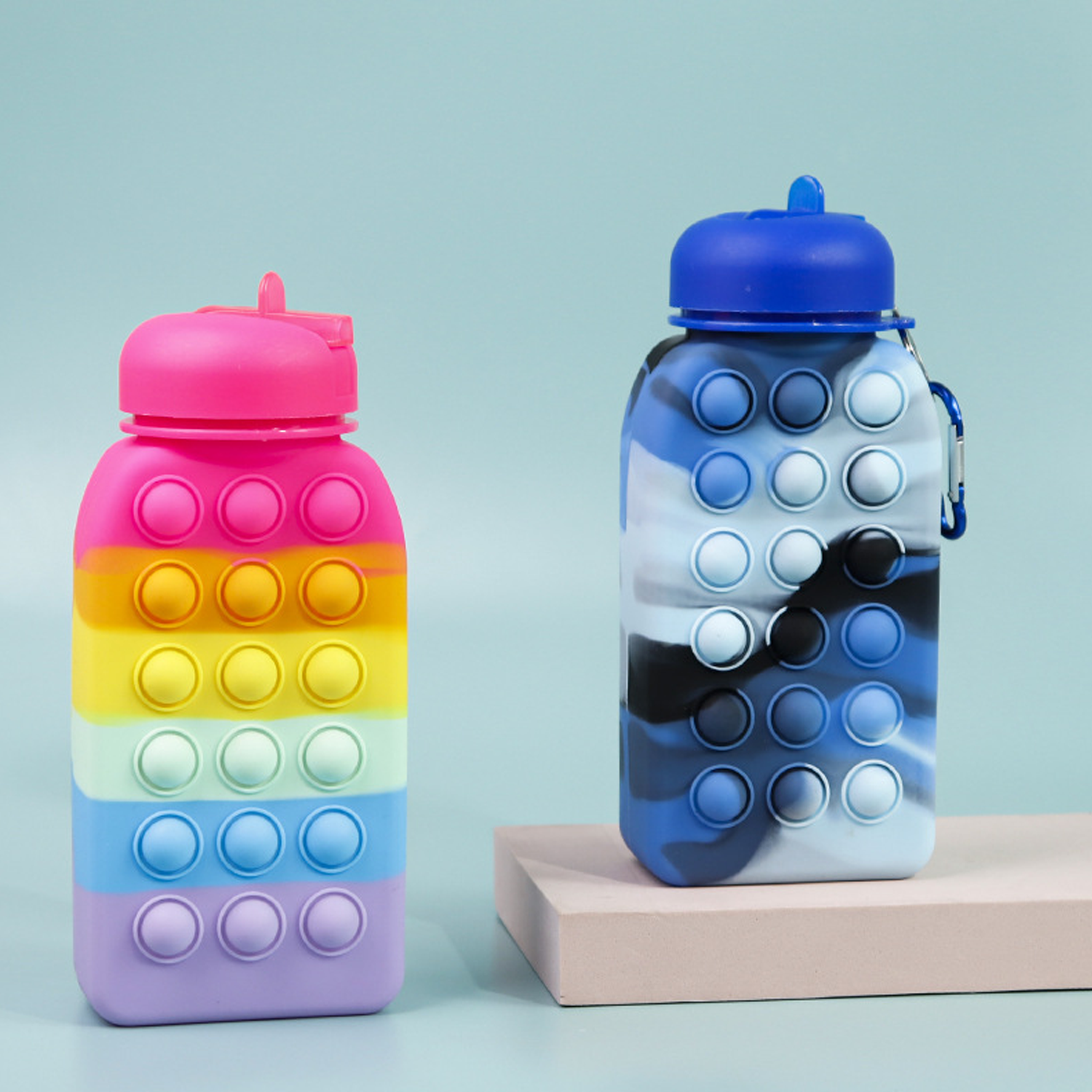17oz Decompression Portable Bubbles Folding Water Bottle 4