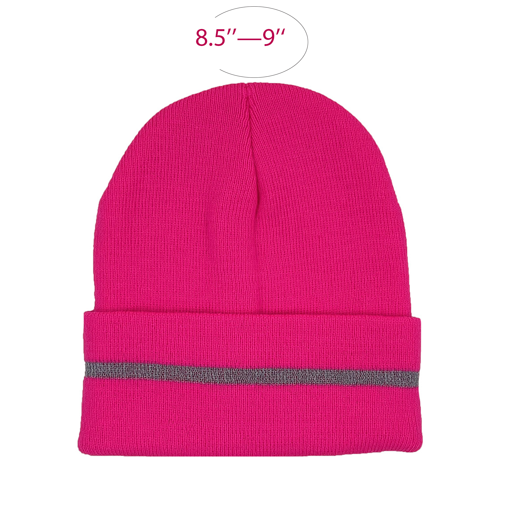 Vivid Knit Beanie with Reflective Stripe 1