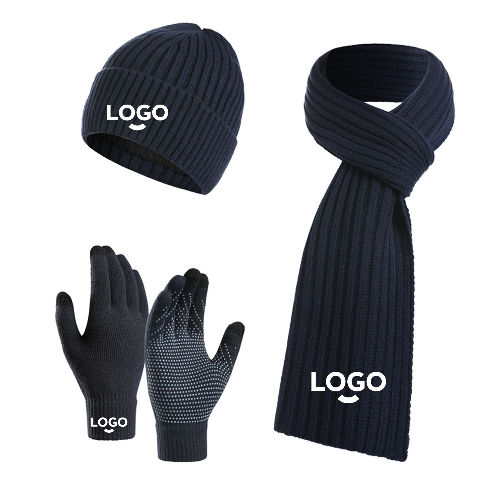 MOQ20 Winter Three-Piece Gloves, Hat, And Scarf Set 6