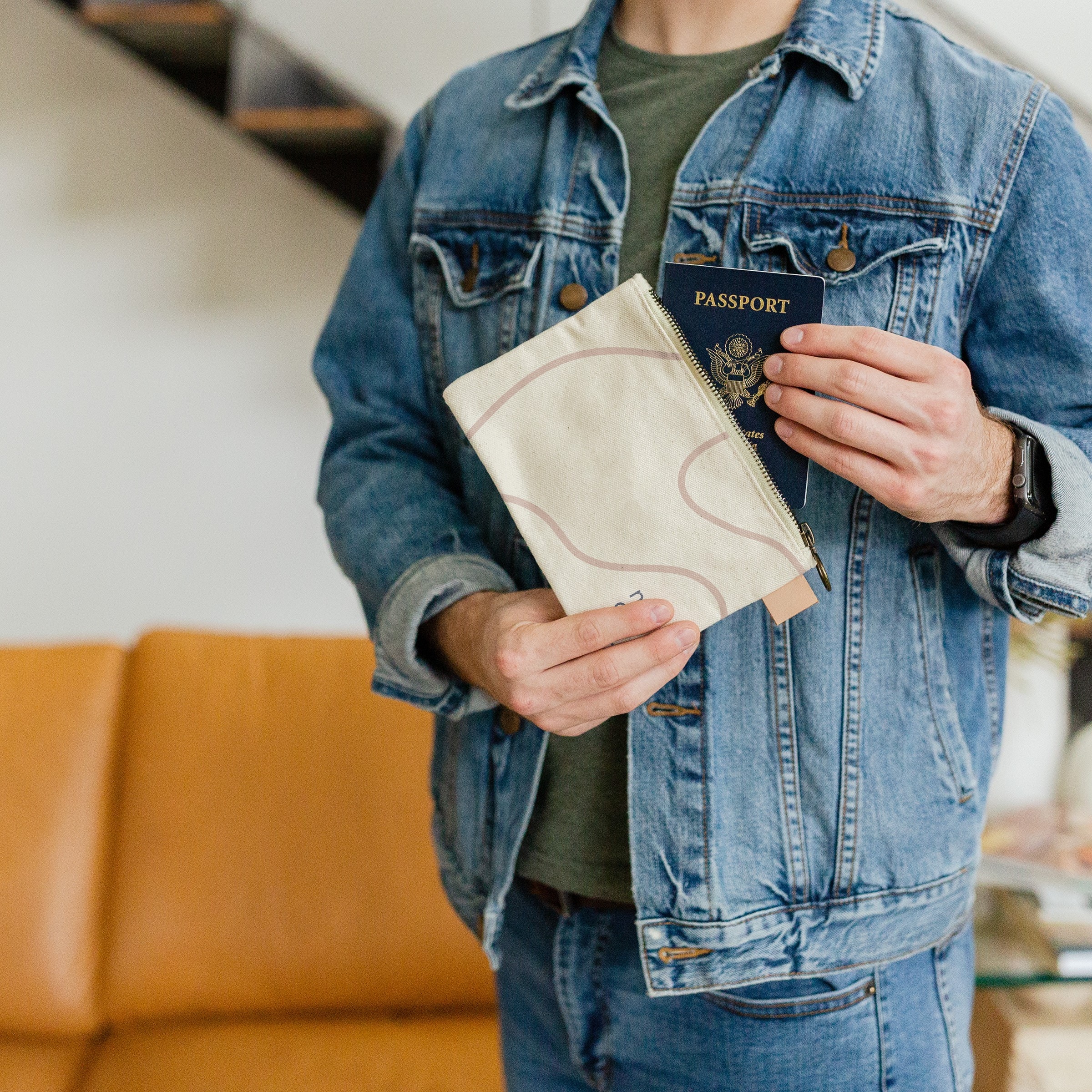 POPTART POUCH - HEAVYWEIGHT CANVAS WITH LEATHER