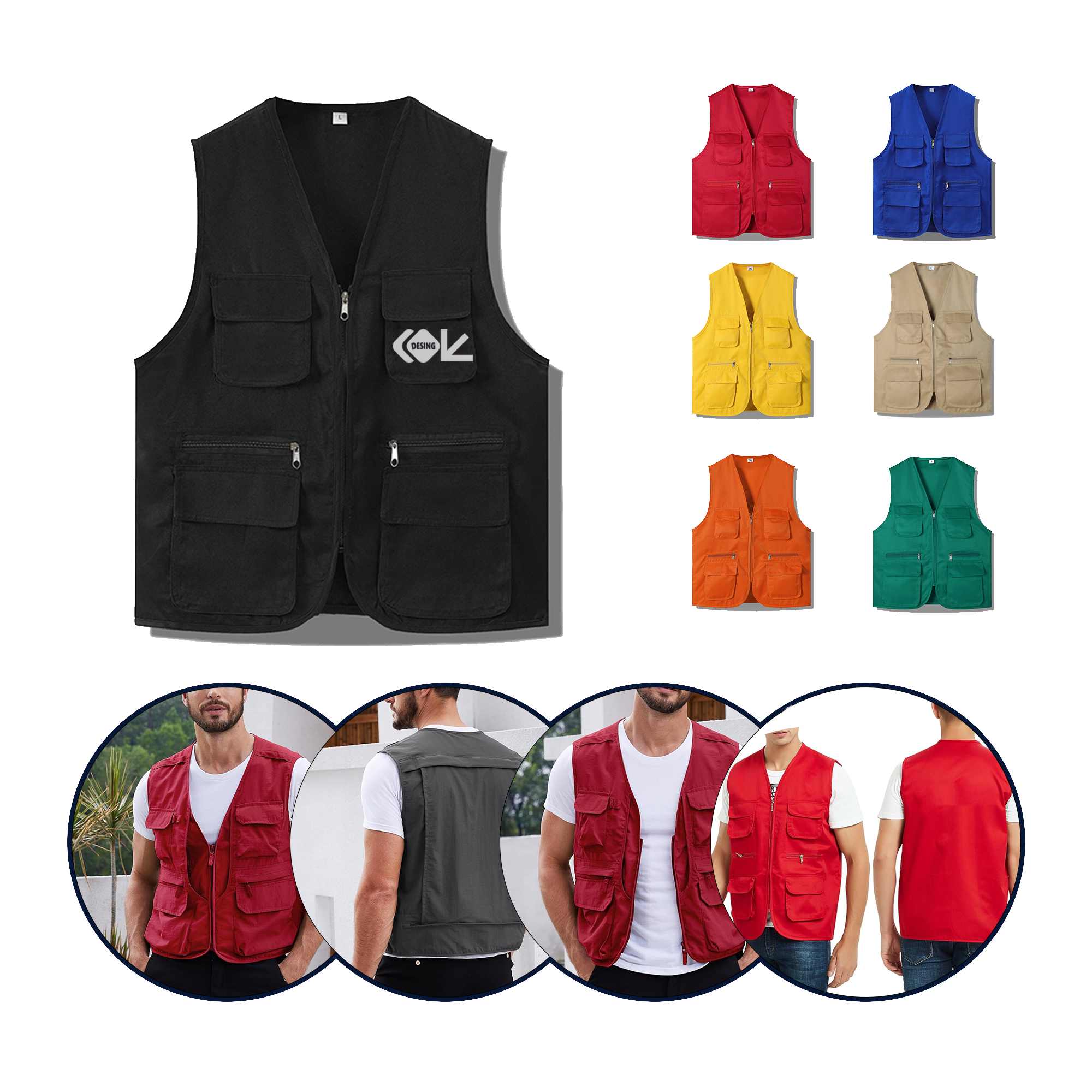 MOQ 50pcs High-Visibility Work Vest 4