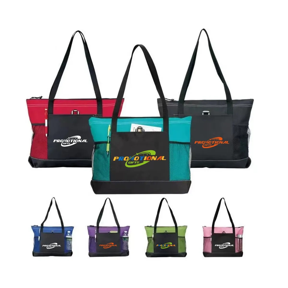 Custom Zippered Tote Bag, custom tote bag with logo imprint 2