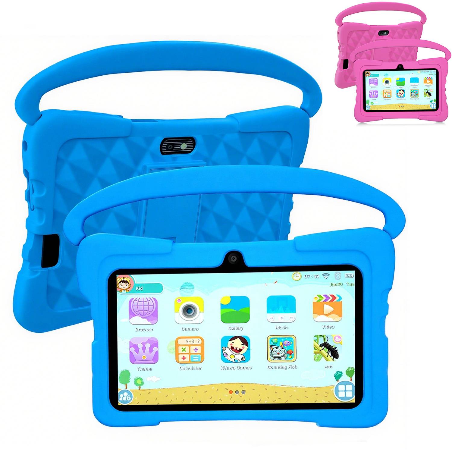 7 Inch Kids Educational Tablet w/ Shockproof Silicone Case 6