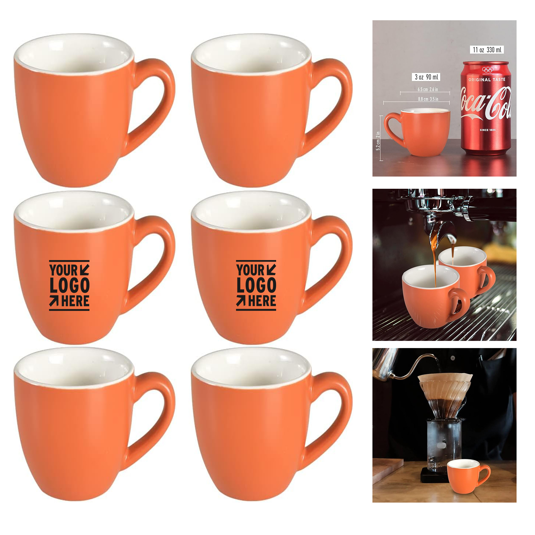 3 Ounces 90 ml Tiny Coffee Mugs Demitasse Mini Procelain Espresso Cup 2