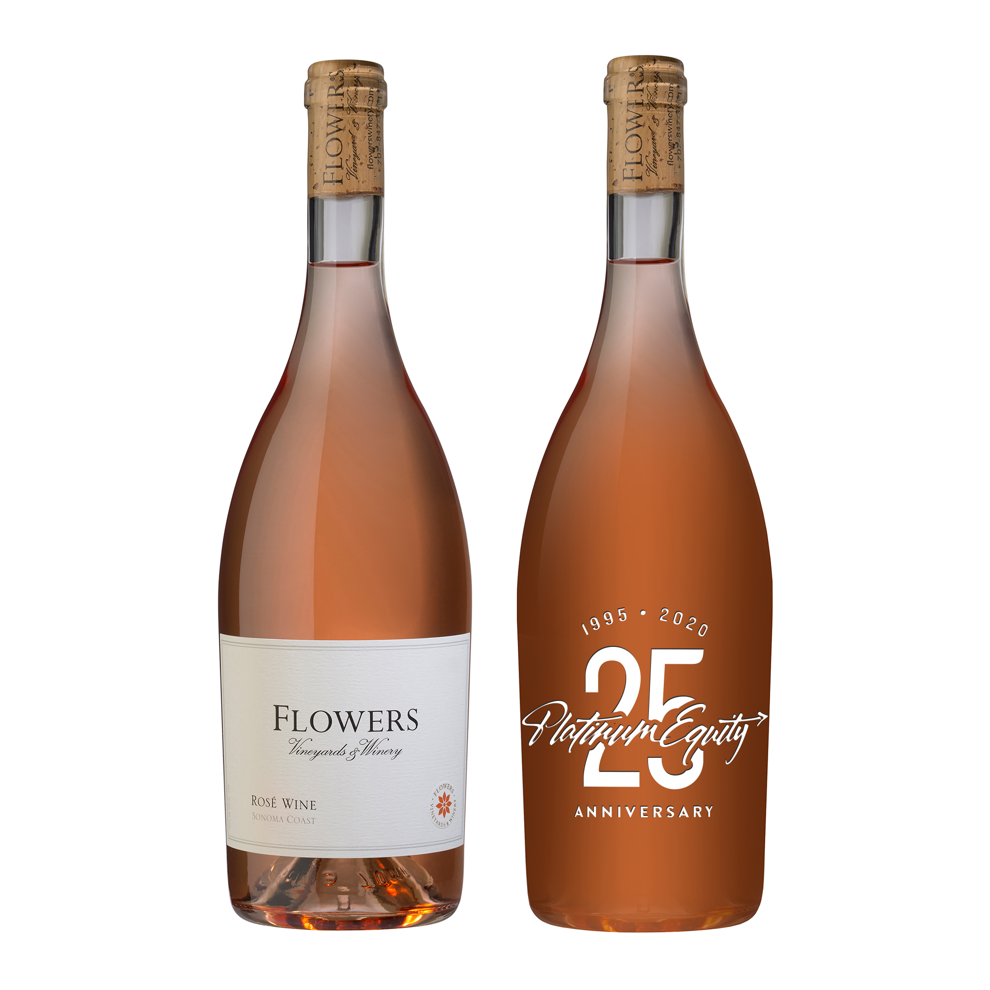 Etched Flowers Rosé Wine Bottle 1