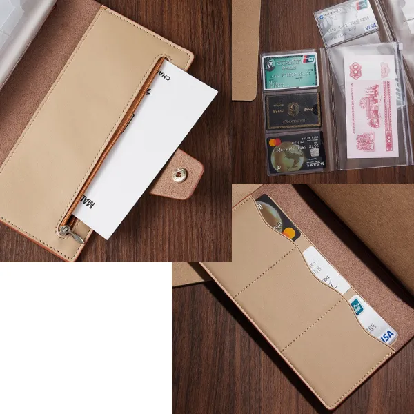 PU Leather A6 Zipper Notebook with Card Slots Dual 6