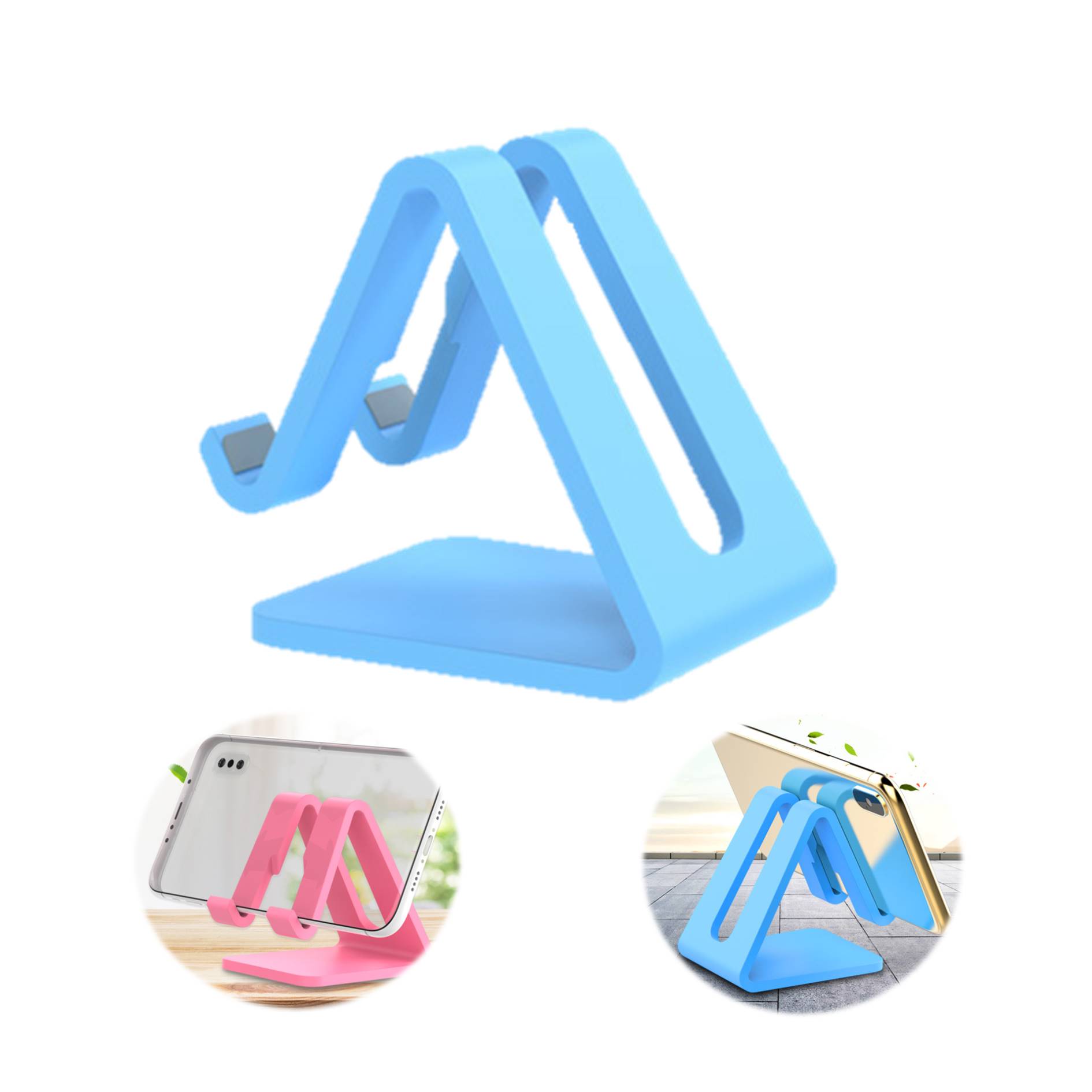 Plastic Portable Stand Phone Holder With Charge Hole 3