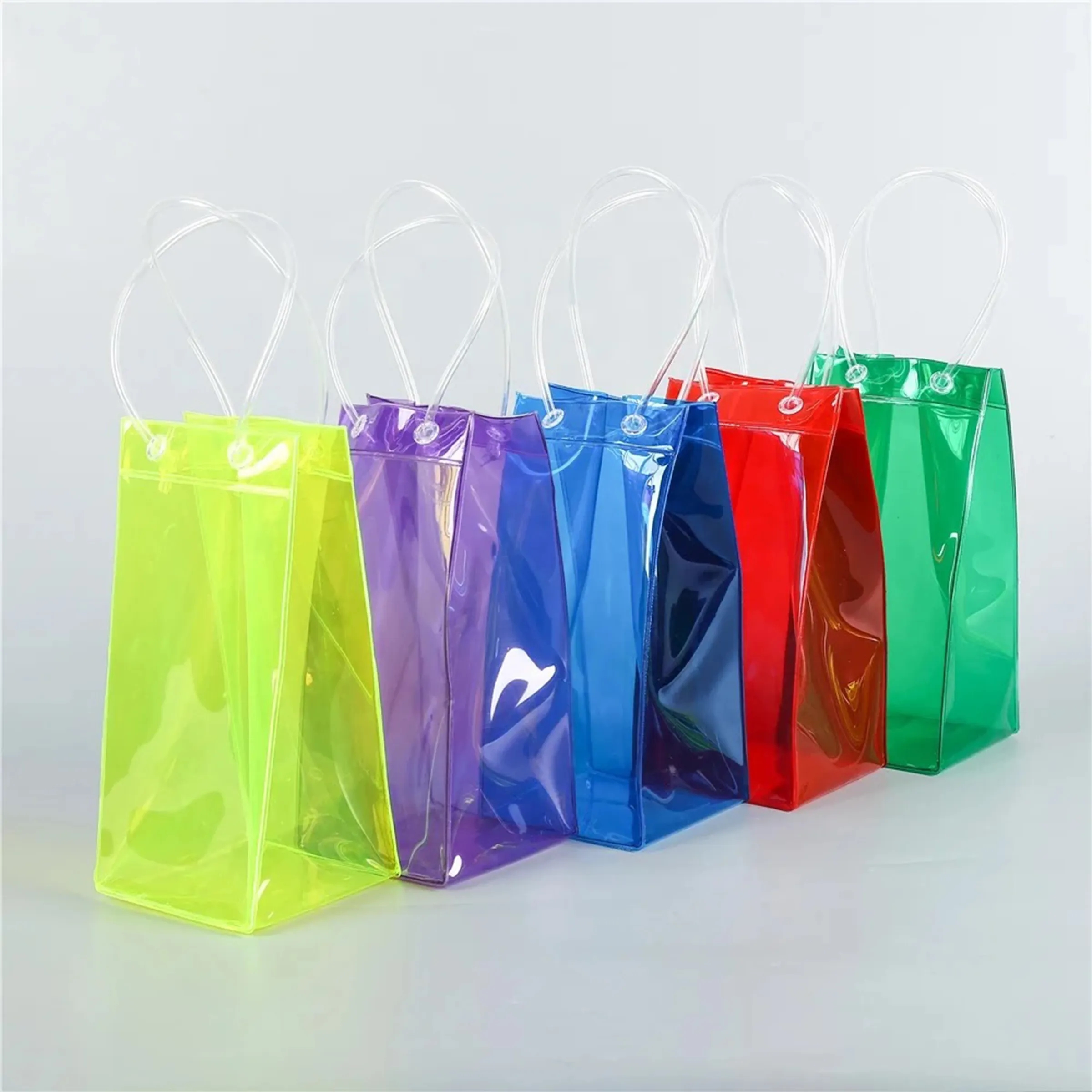 Transparent PVC Wine Bag with Handles 2