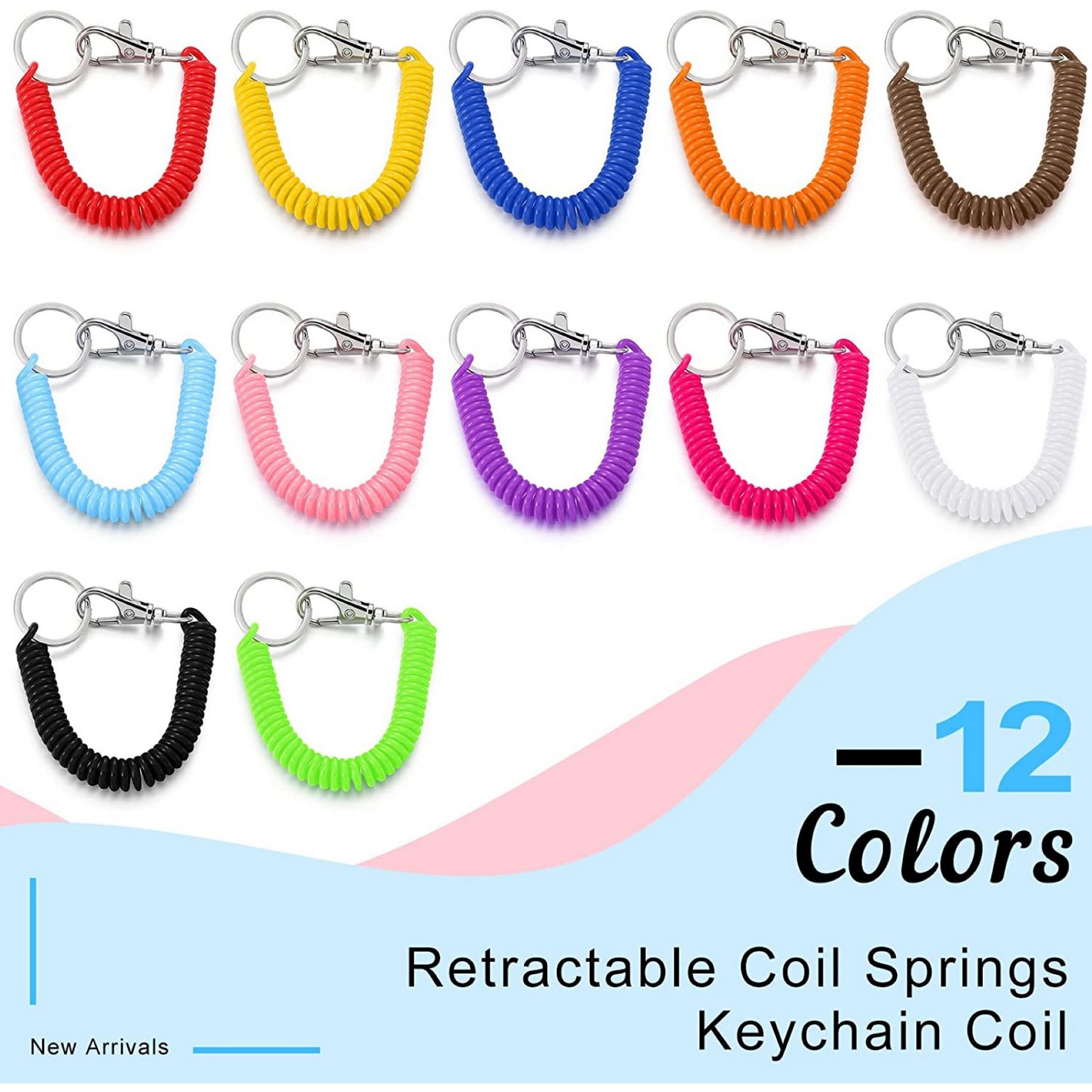 Retractable Coil Keychain With Lobster Clasp 2