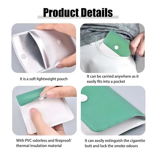 Portable Fireproof PVC Ashtray Pouch - Compact Pocket Design 3