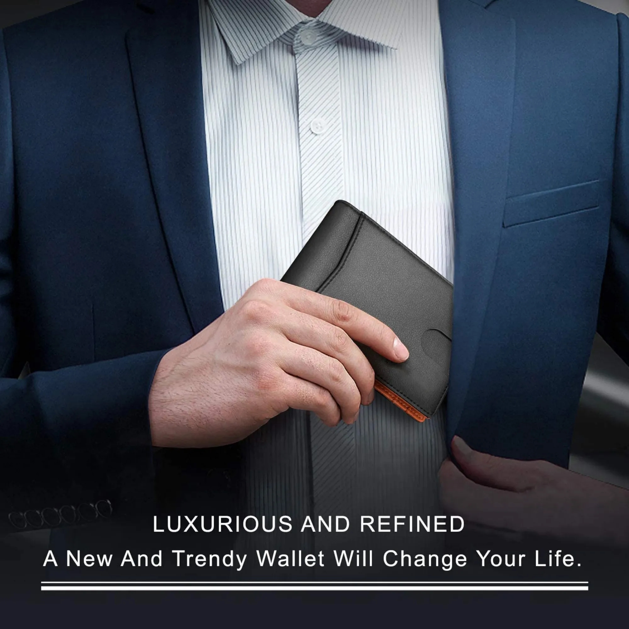 RFID Shielded Bifold Wallet - Genuine Leather & Durable 2