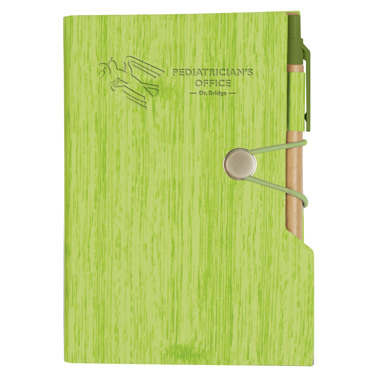 Woodgrain Look Notebook With Sticky Notes And Flags 8