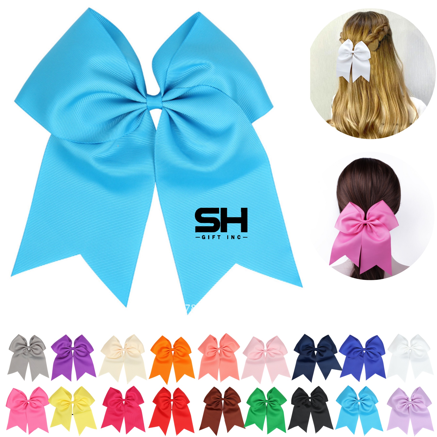 Large Bowknot Elastic Hair Tie Bands 1