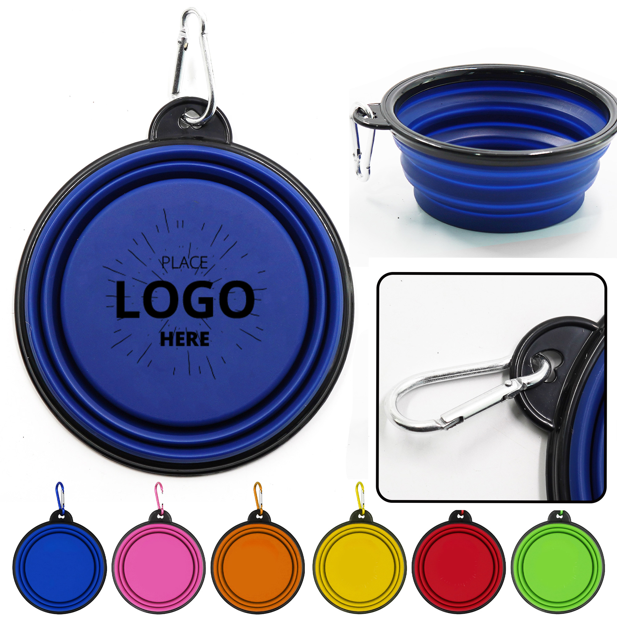 MOQ 50 Portable Silicone Collapsible Dog Bowl with Custom Logo 2
