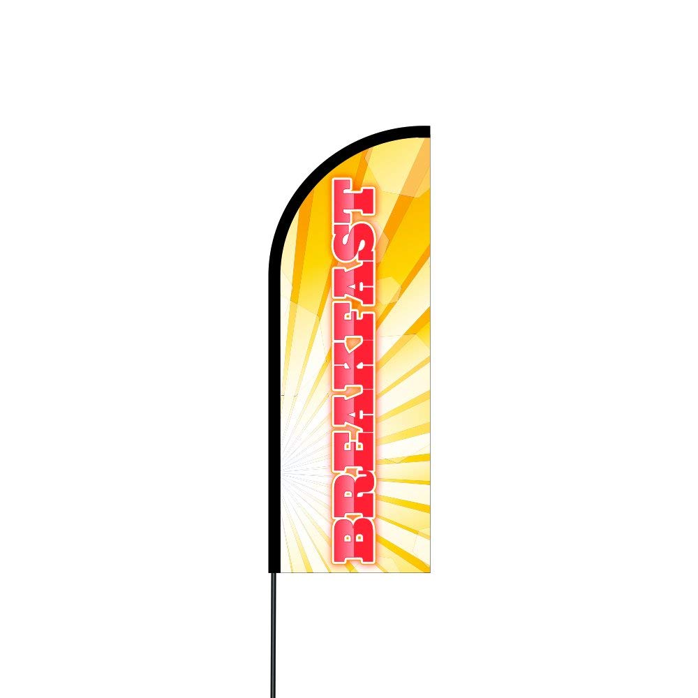 Breakfast Flag Kit 14' Feet Feather Flag Sign Outdoor Banner 3