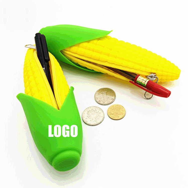 Cute Creative Corn Pen Bag Pencil Case /Corn Silicone Coin Bag/ Key Pouch Purse 1