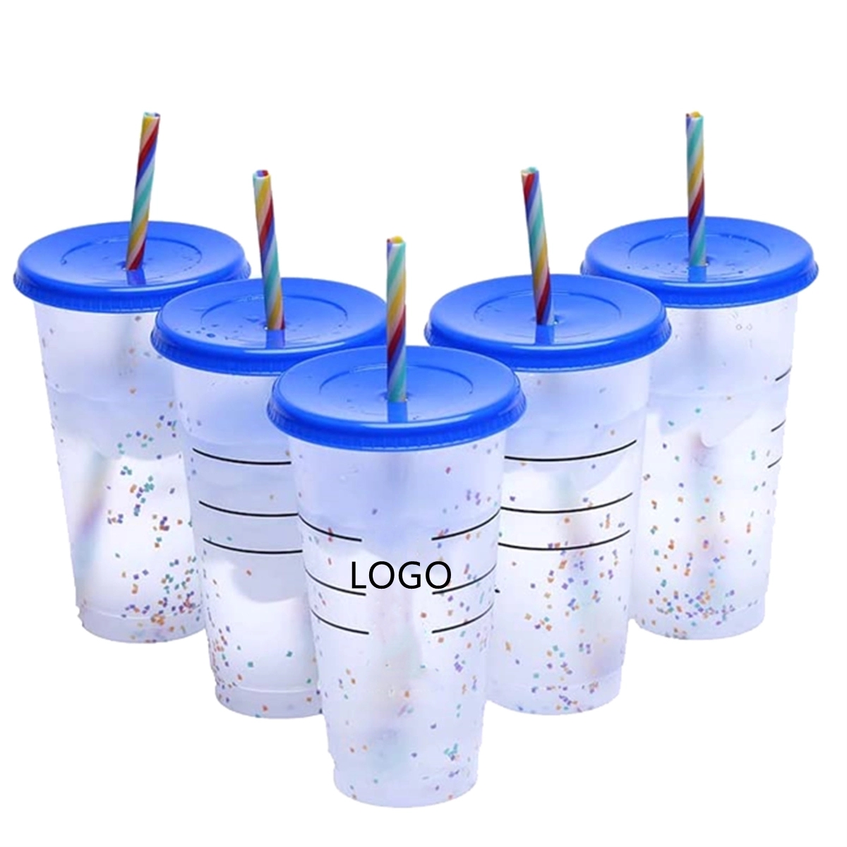 24 Oz Confetti Cups Color Changing Tumblers With Straw 1