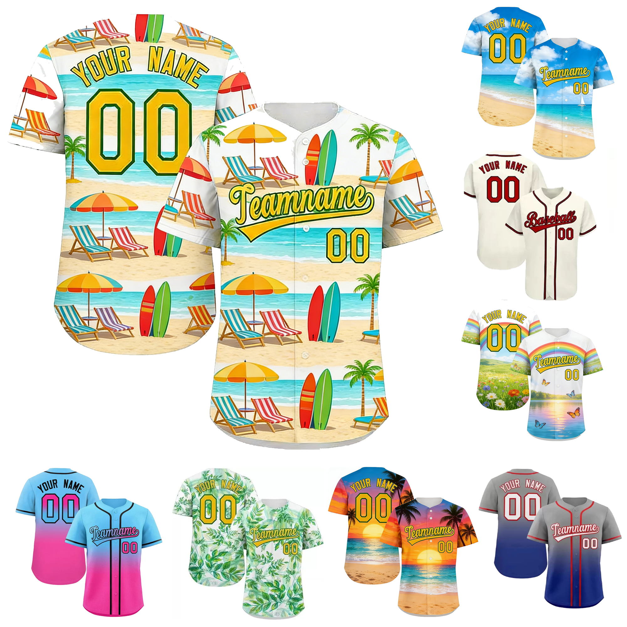 MOQ 50 Personalized 3D Printed Baseball Shirt 2