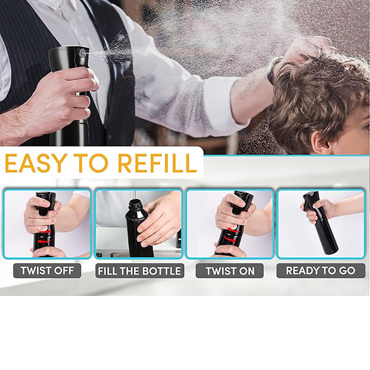 7Oz. Continuous Fine Mist Spray Bottle Hair Skincare 3