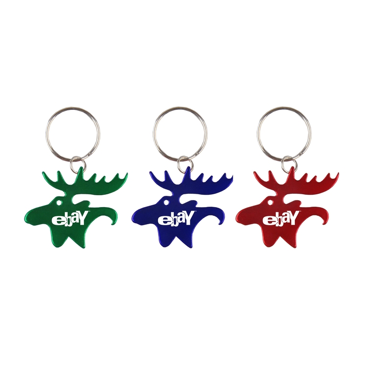 Moose shape bottle opener key chain