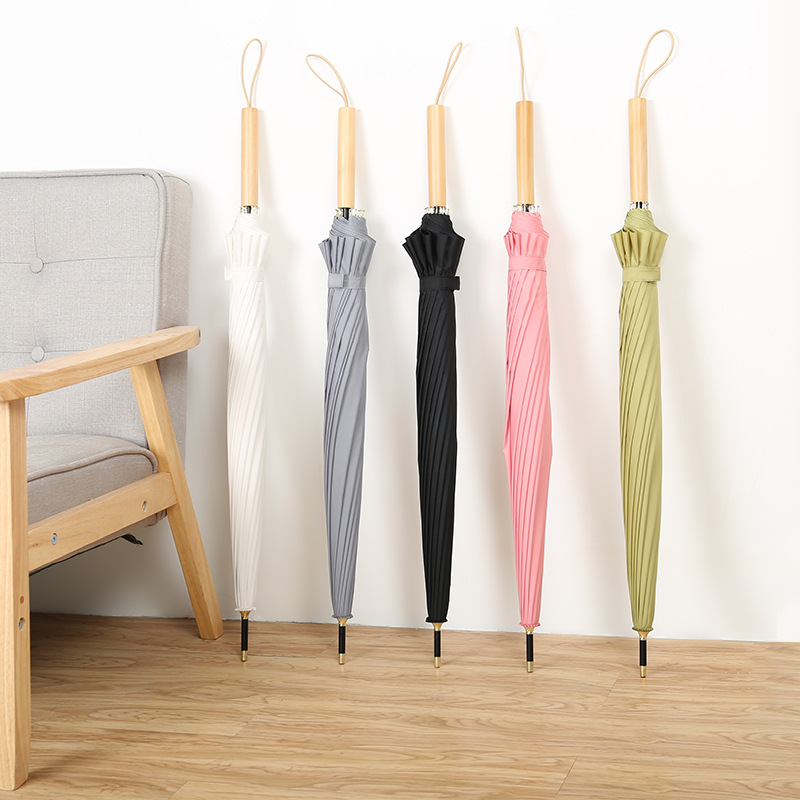 16 Ribs Umbrella with Wooden Handle 6