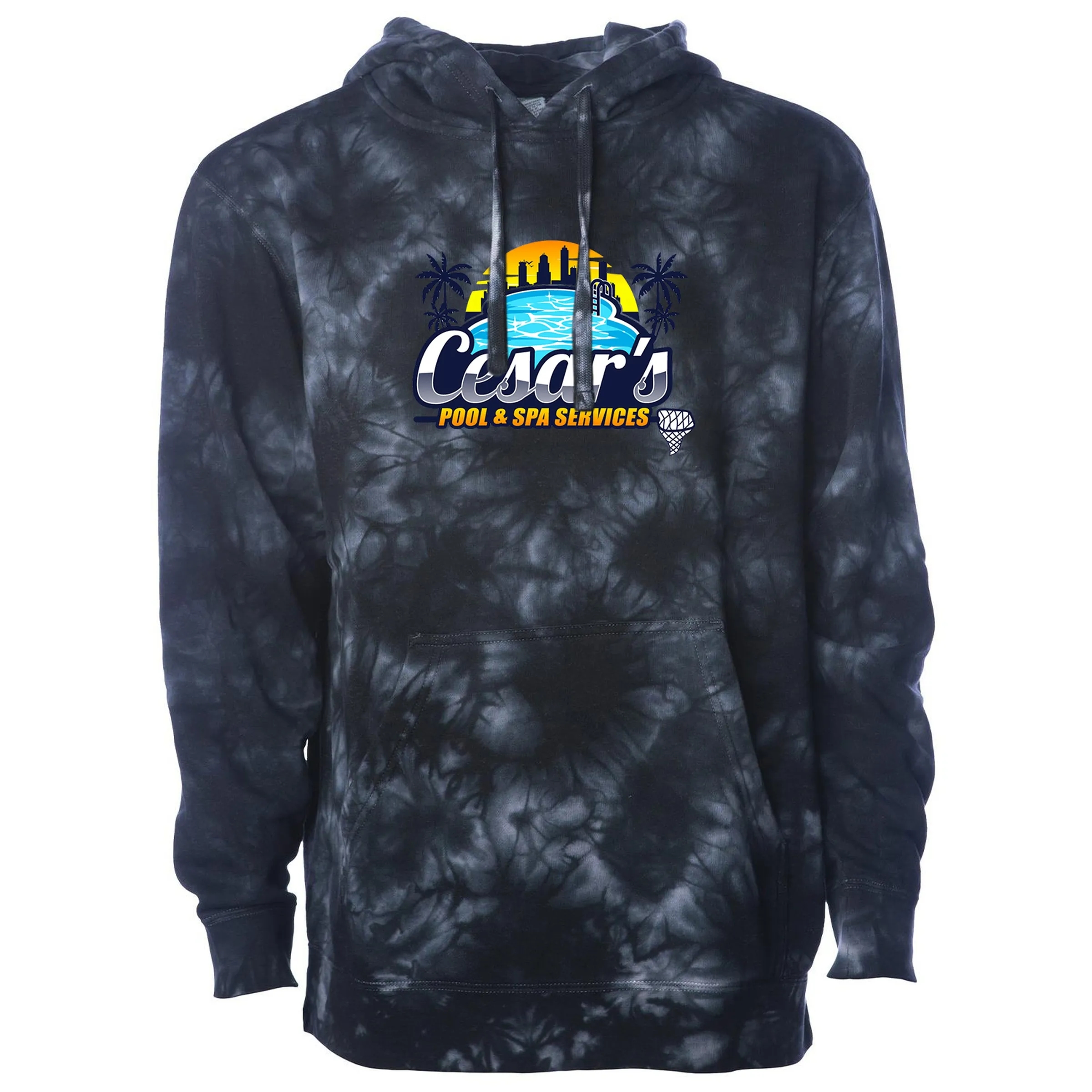 Unisex Midweight Pigment Tie Dyed Hooded Pullover 4
