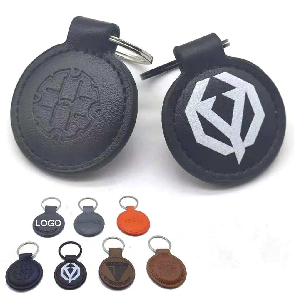 Leather Round Keychain 4