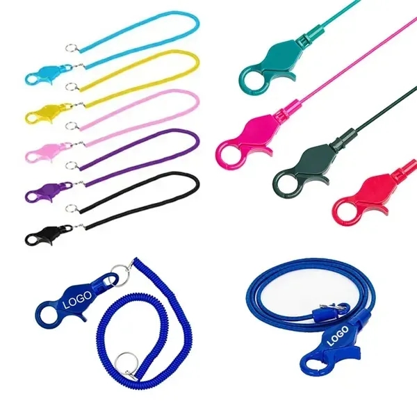 20" Colorful Flexible Anti-Lost Spring Coil Cord Keychain 2