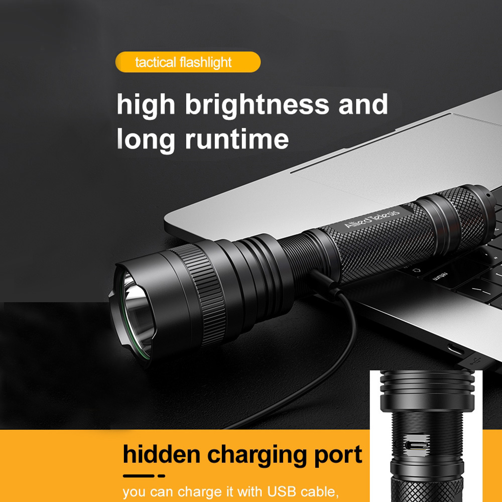 LED Flashlight Extremely Bright, Waterproof, USB-C Powered Rechargeable 2300mAh Battery, 1500 Lumens 4